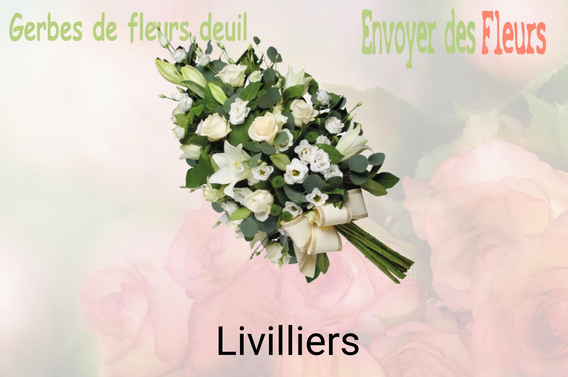 Gerbe de fleurs de deuil livrée à Livilliers